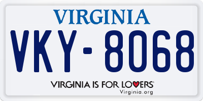 VA license plate VKY8068