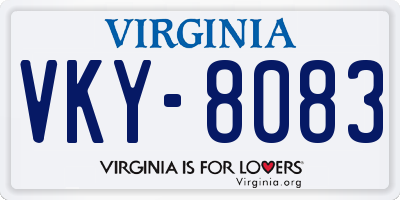 VA license plate VKY8083