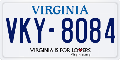 VA license plate VKY8084