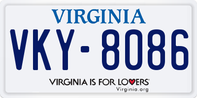 VA license plate VKY8086