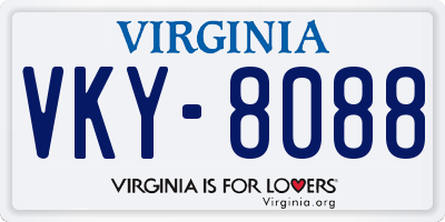 VA license plate VKY8088