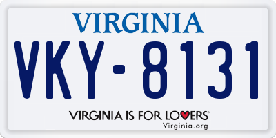 VA license plate VKY8131