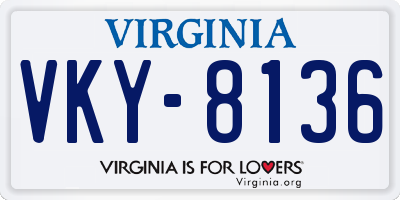 VA license plate VKY8136