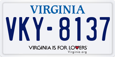 VA license plate VKY8137