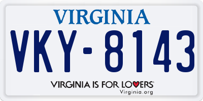 VA license plate VKY8143