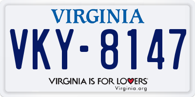 VA license plate VKY8147