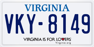 VA license plate VKY8149