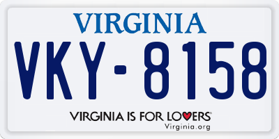 VA license plate VKY8158