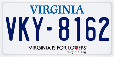 VA license plate VKY8162