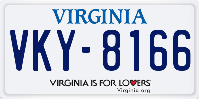 VA license plate VKY8166