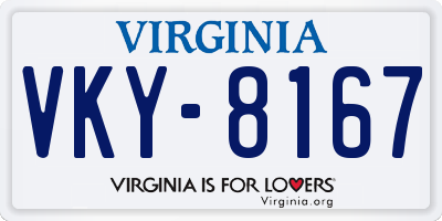 VA license plate VKY8167
