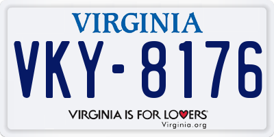 VA license plate VKY8176