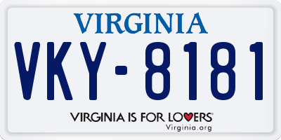 VA license plate VKY8181
