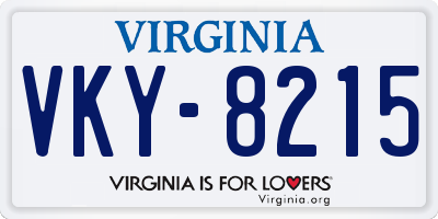 VA license plate VKY8215