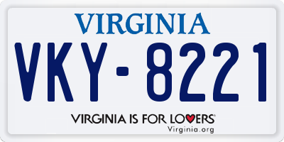 VA license plate VKY8221