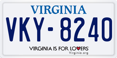VA license plate VKY8240