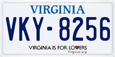 VA license plate VKY8256