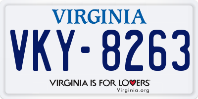 VA license plate VKY8263
