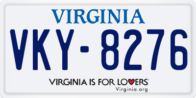 VA license plate VKY8276