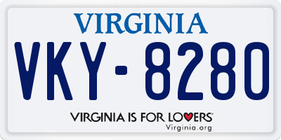 VA license plate VKY8280