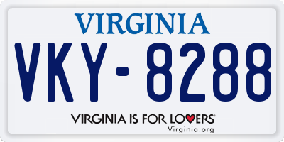 VA license plate VKY8288