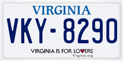 VA license plate VKY8290
