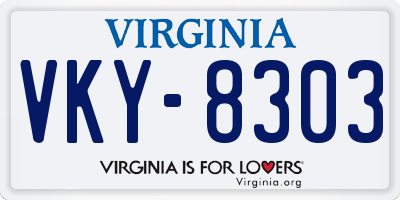 VA license plate VKY8303