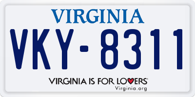 VA license plate VKY8311