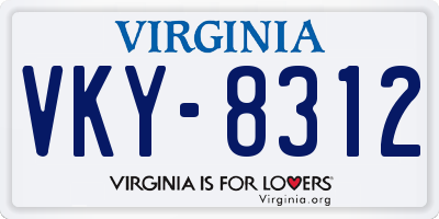 VA license plate VKY8312