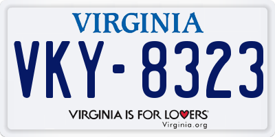 VA license plate VKY8323