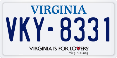 VA license plate VKY8331