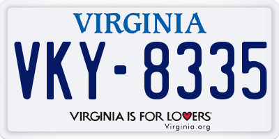 VA license plate VKY8335