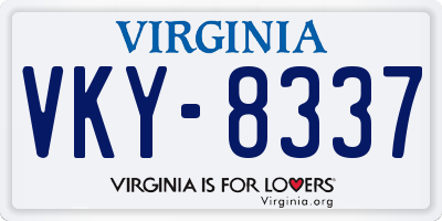 VA license plate VKY8337