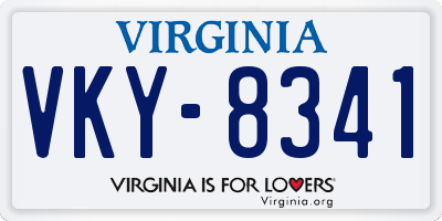 VA license plate VKY8341