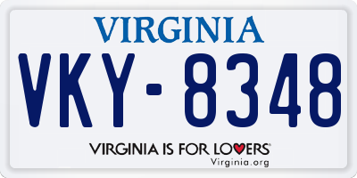 VA license plate VKY8348