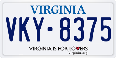 VA license plate VKY8375