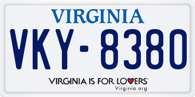 VA license plate VKY8380