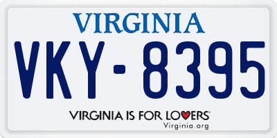 VA license plate VKY8395