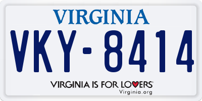 VA license plate VKY8414