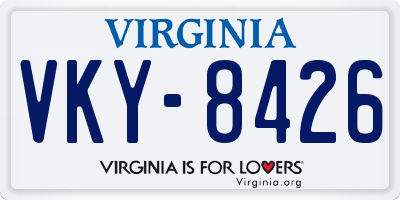 VA license plate VKY8426