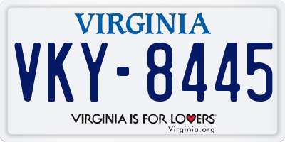 VA license plate VKY8445