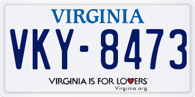 VA license plate VKY8473