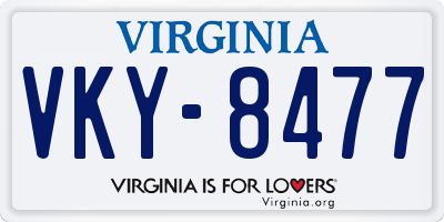 VA license plate VKY8477