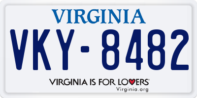 VA license plate VKY8482