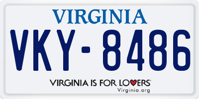VA license plate VKY8486