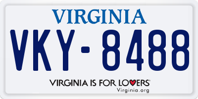 VA license plate VKY8488