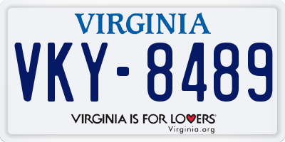 VA license plate VKY8489