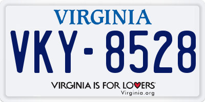 VA license plate VKY8528