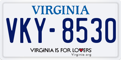 VA license plate VKY8530