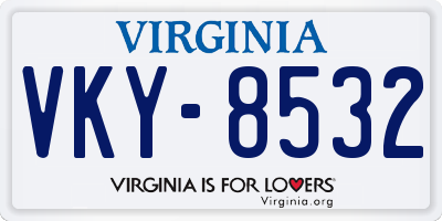 VA license plate VKY8532